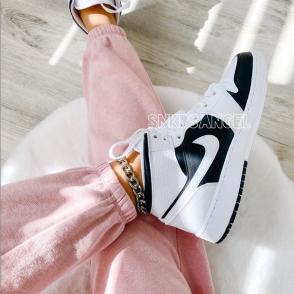 Nike 🐼 custom air jordan 1 mid sneakers - Picture 2 of 2